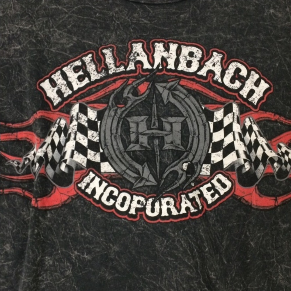Hellanbach Rare Motor Acid Wash Biker Top - Picture 5 of 8